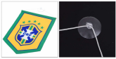 Bandeira (bounting) com ventosa com emblema da CBF Brasil