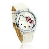 Relógio Hello Kitty com pulseira de couro sintético