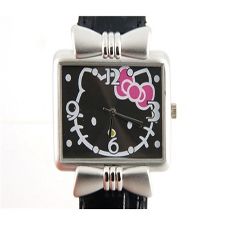 Relógio Hello Kitty com pulseira de couro sintético